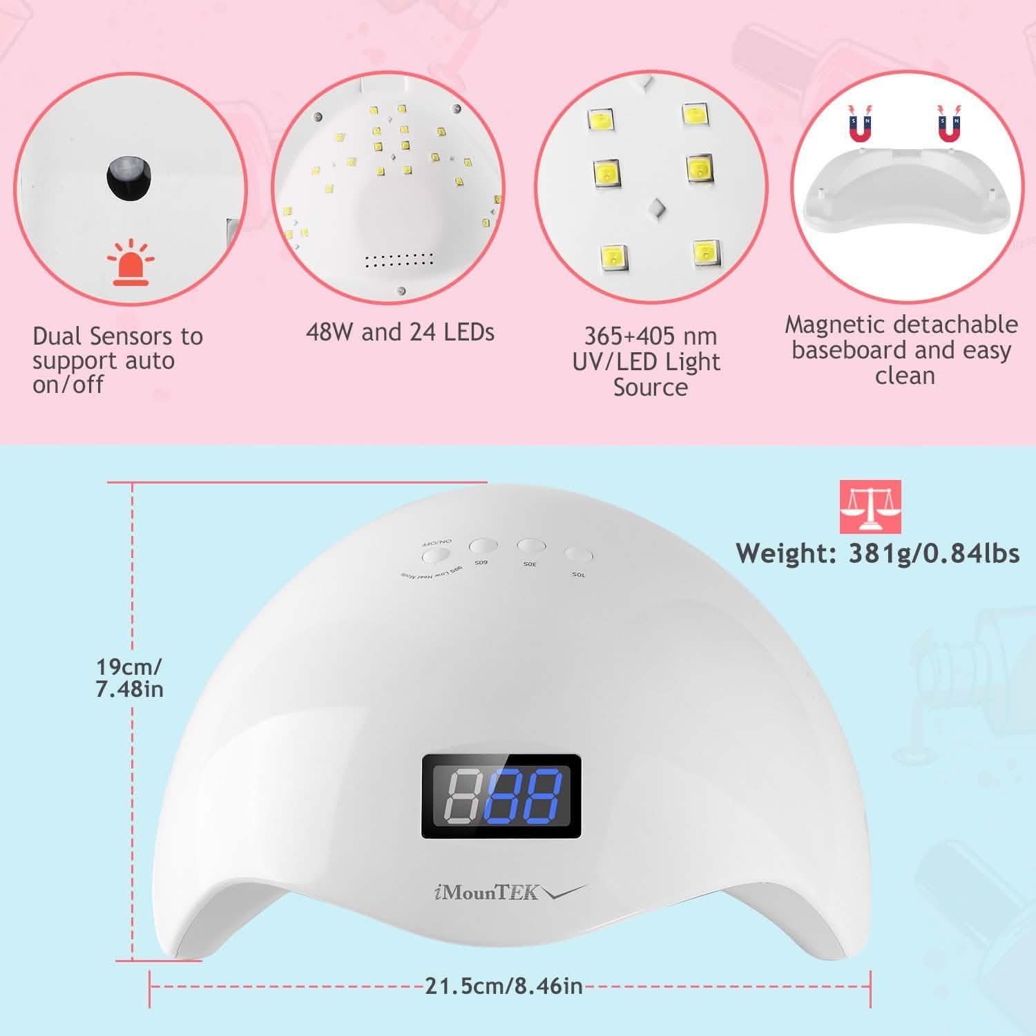 48W UV LED Nail Lamp Gel Polish Nail Dryer Beauty & Personal Care - Tophatter Daily Deals
