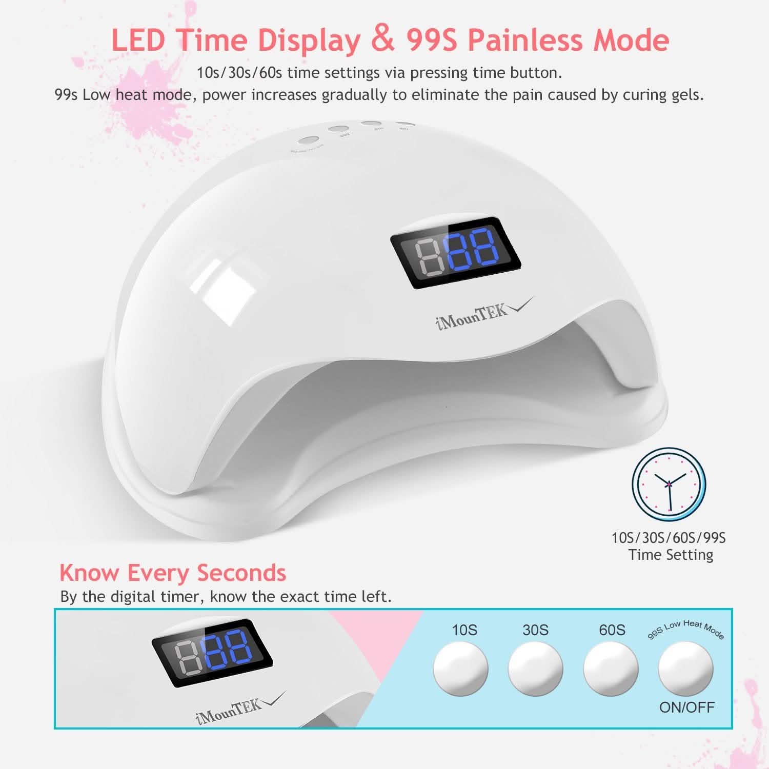 48W UV LED Nail Lamp Gel Polish Nail Dryer Beauty & Personal Care - Tophatter Daily Deals