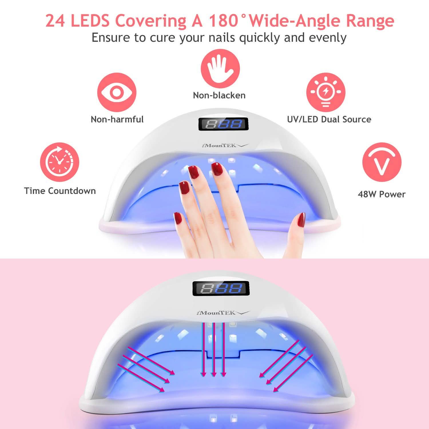 48W UV LED Nail Lamp Gel Polish Nail Dryer Beauty & Personal Care - Tophatter Daily Deals