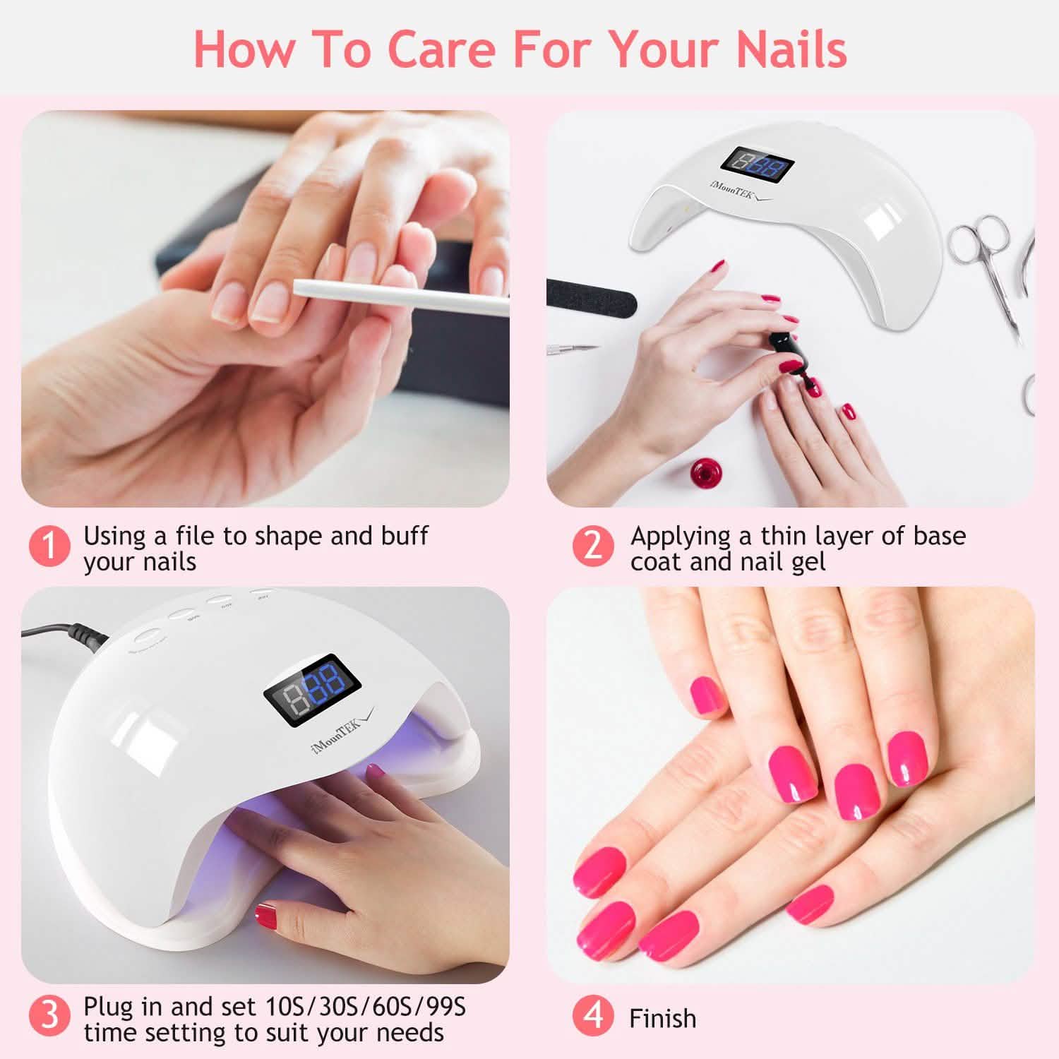 48W UV LED Nail Lamp Gel Polish Nail Dryer Beauty & Personal Care - Tophatter Daily Deals