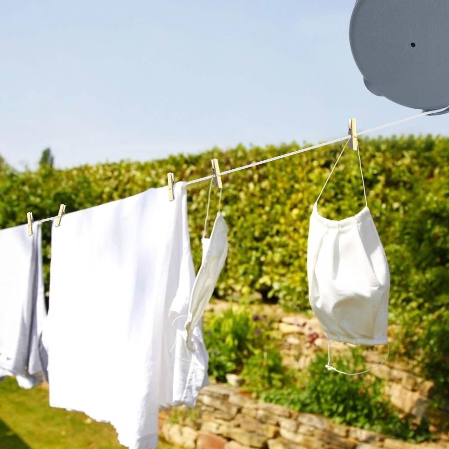 49 Ft. Retractable Clothesline Rope Storage & Organization - Tophatter Daily Deals
