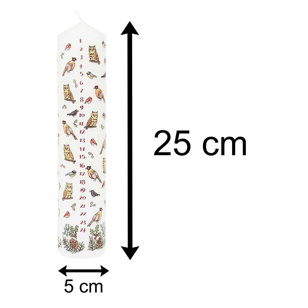 Traditional Countdown To Christmas Advent Candle | Winter Birds Pillar Candle | Christmas Candle Advent Candles Advent Candle - Tophatter Daily Deals