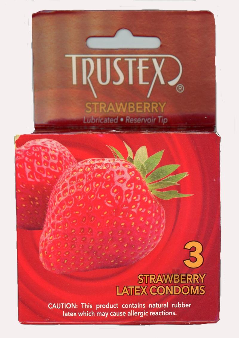 Strawberry Trustex Condom 3`s - Tophatter Daily Deals
