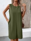 Ivy Lane Pocketed Round Neck Sleeveless Mini Dress Casual Dresses - Tophatter Daily Deals