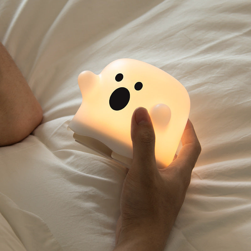 Silicone Night Light Touch Lamp Bedside Cute Halloween 3D Changing Face Moving Picture Frame - Tophatter Daily Deals
