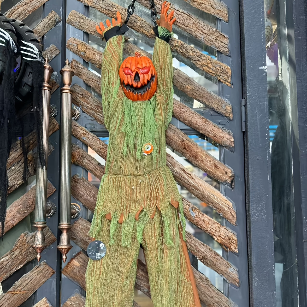 Pumpkin Head Pendant Halloween Decor with Sound and Lights Halloween - Tophatter Daily Deals
