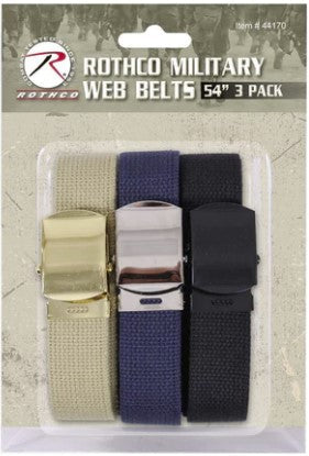 Rothco Military Web Belts In 3 Pack - Tophatter Daily Deals