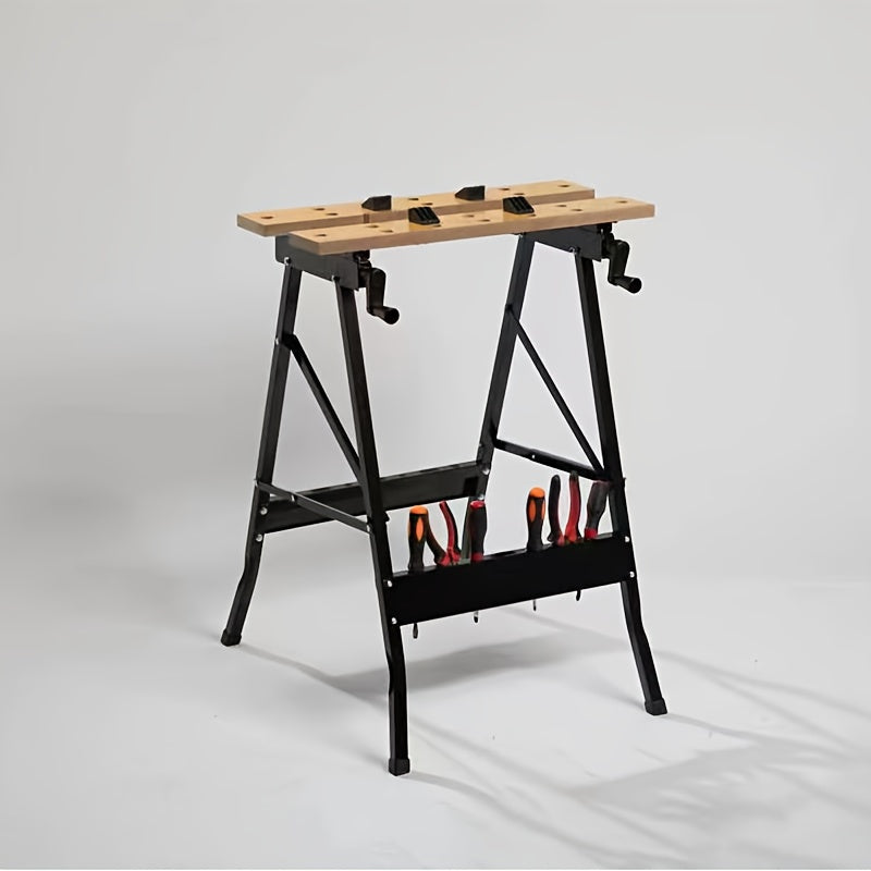 Folding Woodworking Workbench Tool Table with Storage Work Benches - Tophatter Daily Deals