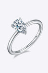 1 Carat Moissanite 925 Sterling Silver Solitaire Ring Pear Shape Rings - Tophatter Daily Deals