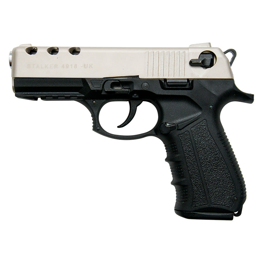 Stalker 4918 Satin Finish - 9mm Blank Firing Replica Zoraki Gun - Tophatter's Guns'N'Weapons Store Collectible Weapons - Tophatter Daily Deals