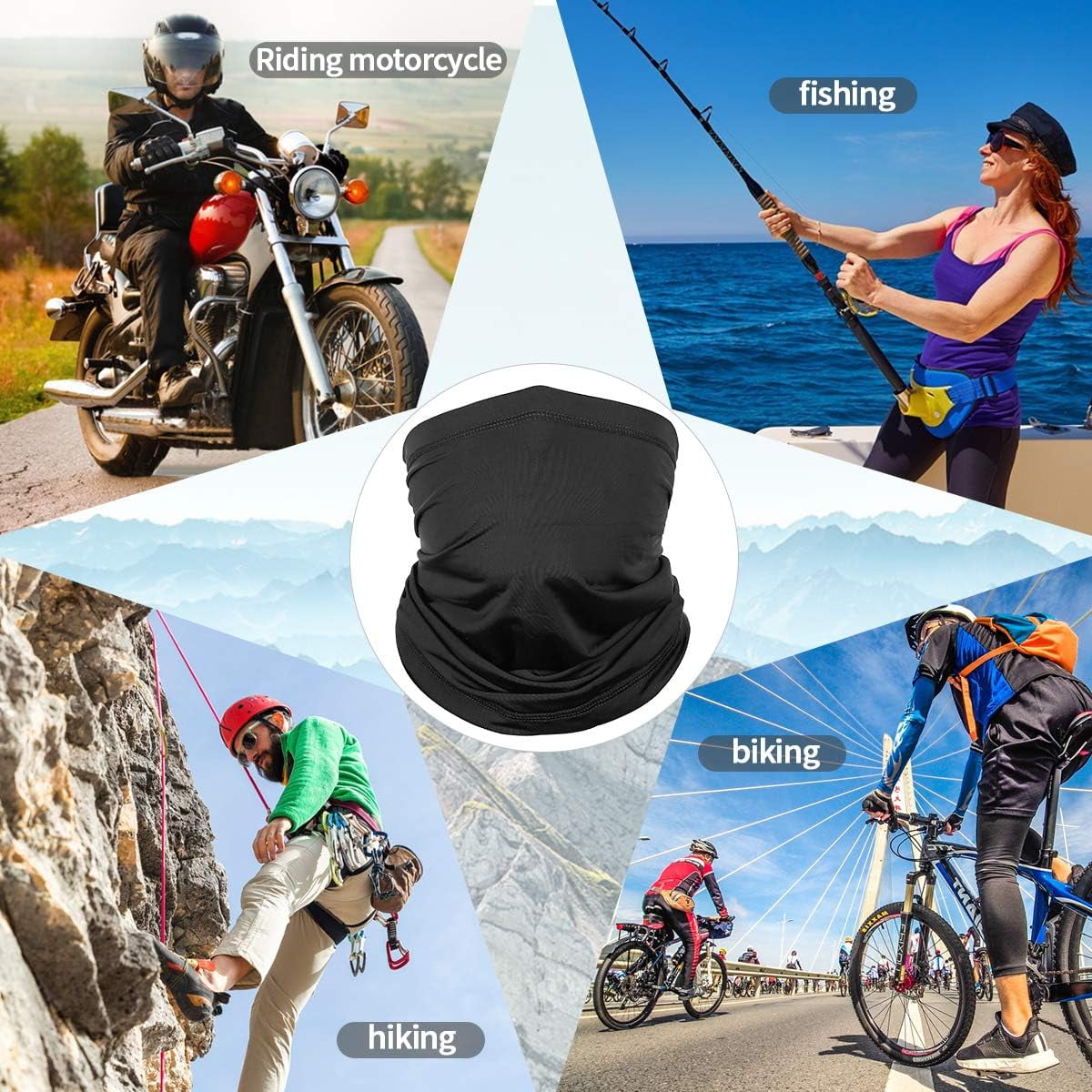 Neck Gaiter Face Cover Scarf with UV and Wind Protection Neck Gaiter - Tophatter Daily Deals