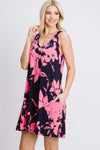 Heimish Full Size Floral V-Neck Tank Dress with Pockets Casual Dresses - Tophatter Daily Deals