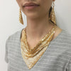 Metal plate necklace necklace earrings Gold Bracelets - Tophatter Daily Deals