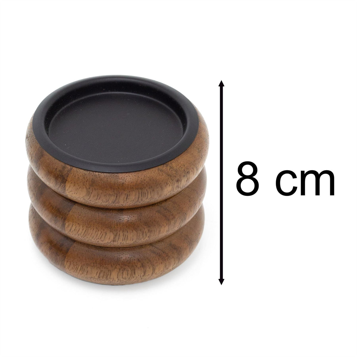 Walnut Pillar Candle Holder | Wooden Candlestick for Pillar Candles - 8cm Candle Holder - Tophatter Daily Deals