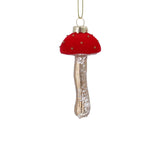 Red & Gold Toadstool Christmas Bauble | Glass Mushroom Tree Ornament - 9cm Baubles - Tophatter Daily Deals