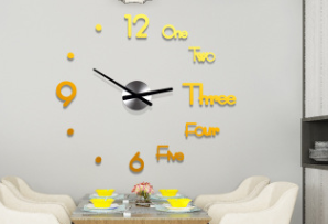 3D Wall Sticker Clock LargeGold 0 - Tophatter Daily Deals