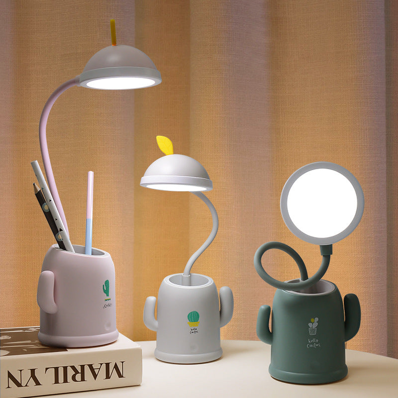 Cactus Pen Holder Table Lamp - USB Rechargeable Desk Light Desk Lamps & Lighting - Tophatter Daily Deals
