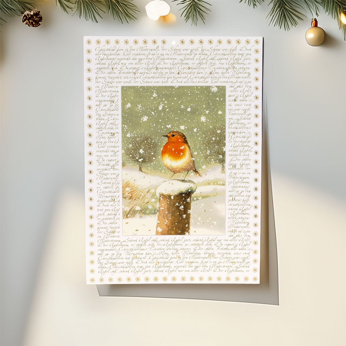 Christmas Robin Advent Calendar | Traditional Winter Scene with 24 Festive Doors Advent Calendar - Tophatter Daily Deals