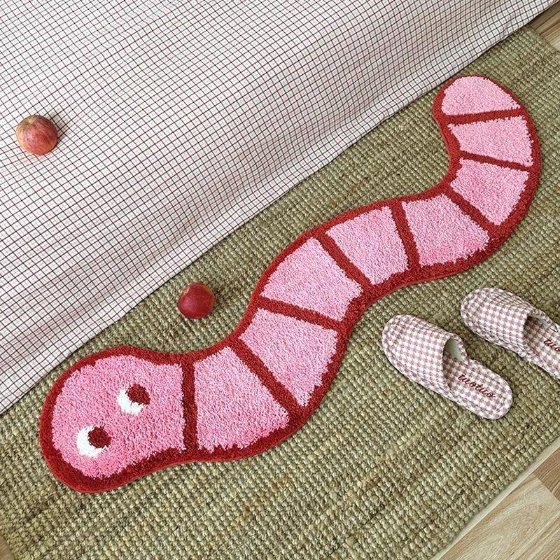 Cheeky Pink Worm Rug 0 - Tophatter Daily Deals
