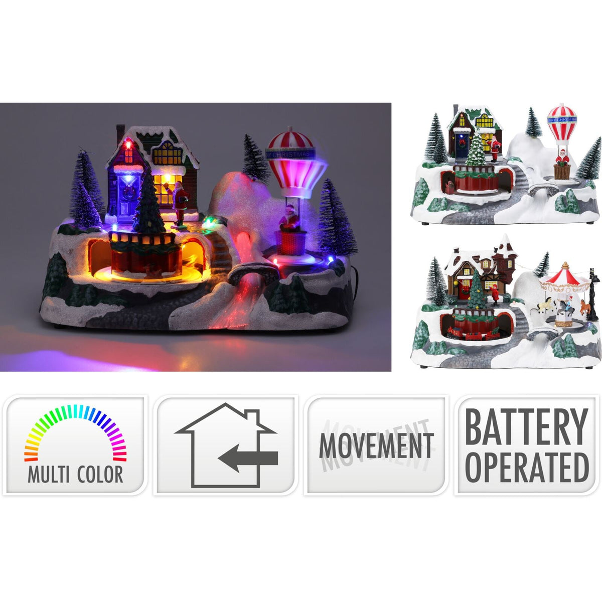 Light-up Christmas Village Scene | Illuminated LED Ornament with Movement Ornament - Tophatter Daily Deals