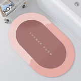 Bathroom Absorbent And Quick-drying Floor Mat Oval Pink 1PCS 0 - Tophatter Daily Deals
