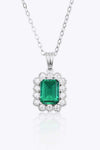 1.5 Carat Lab-Grown Emerald Pendant 925 Sterling Silver Necklace Mid Green One Size Necklaces - Tophatter Daily Deals