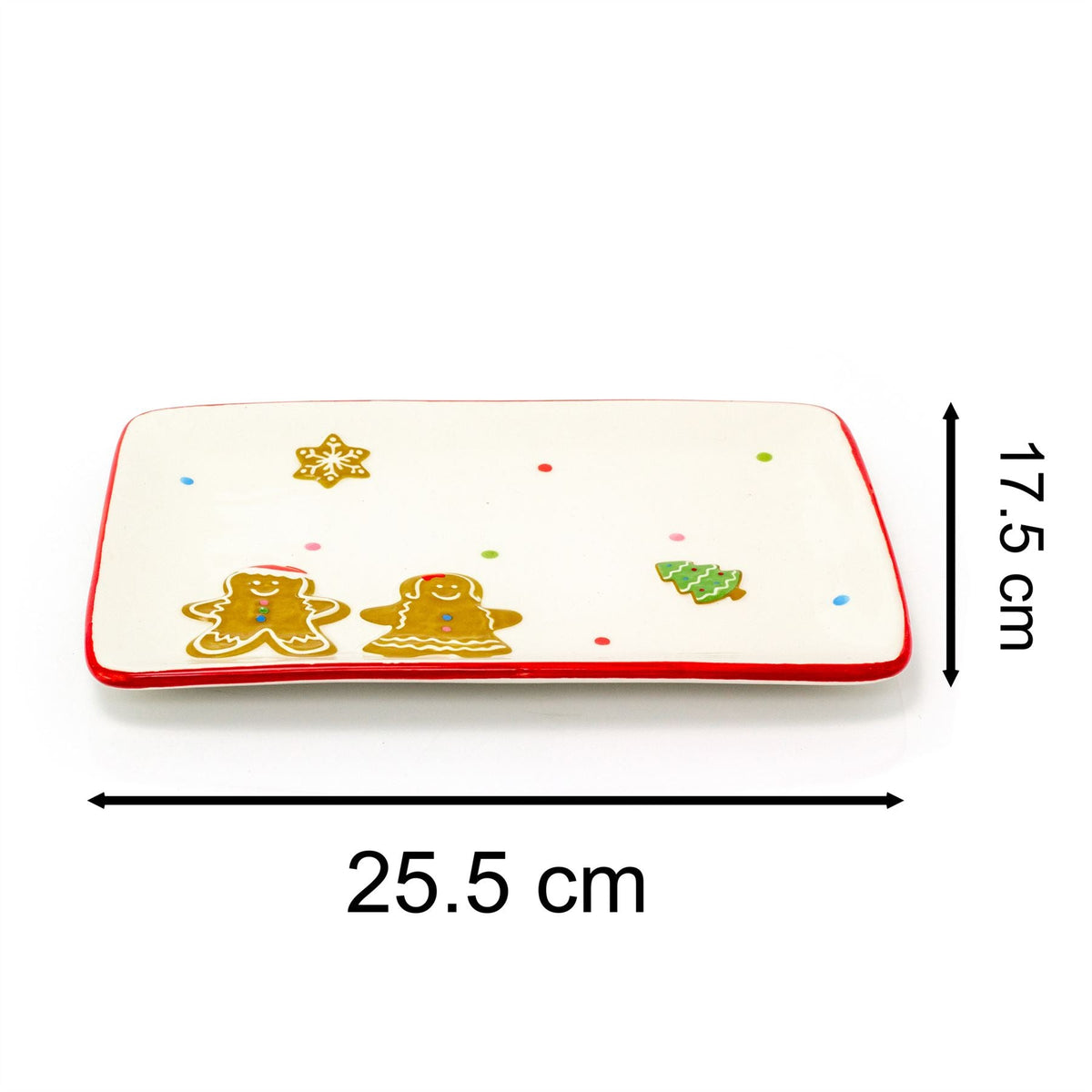 Ceramic Rectangle Christmas Gingerbread Plate Serving Dish Christmas Snack Plate Plate - Tophatter Daily Deals