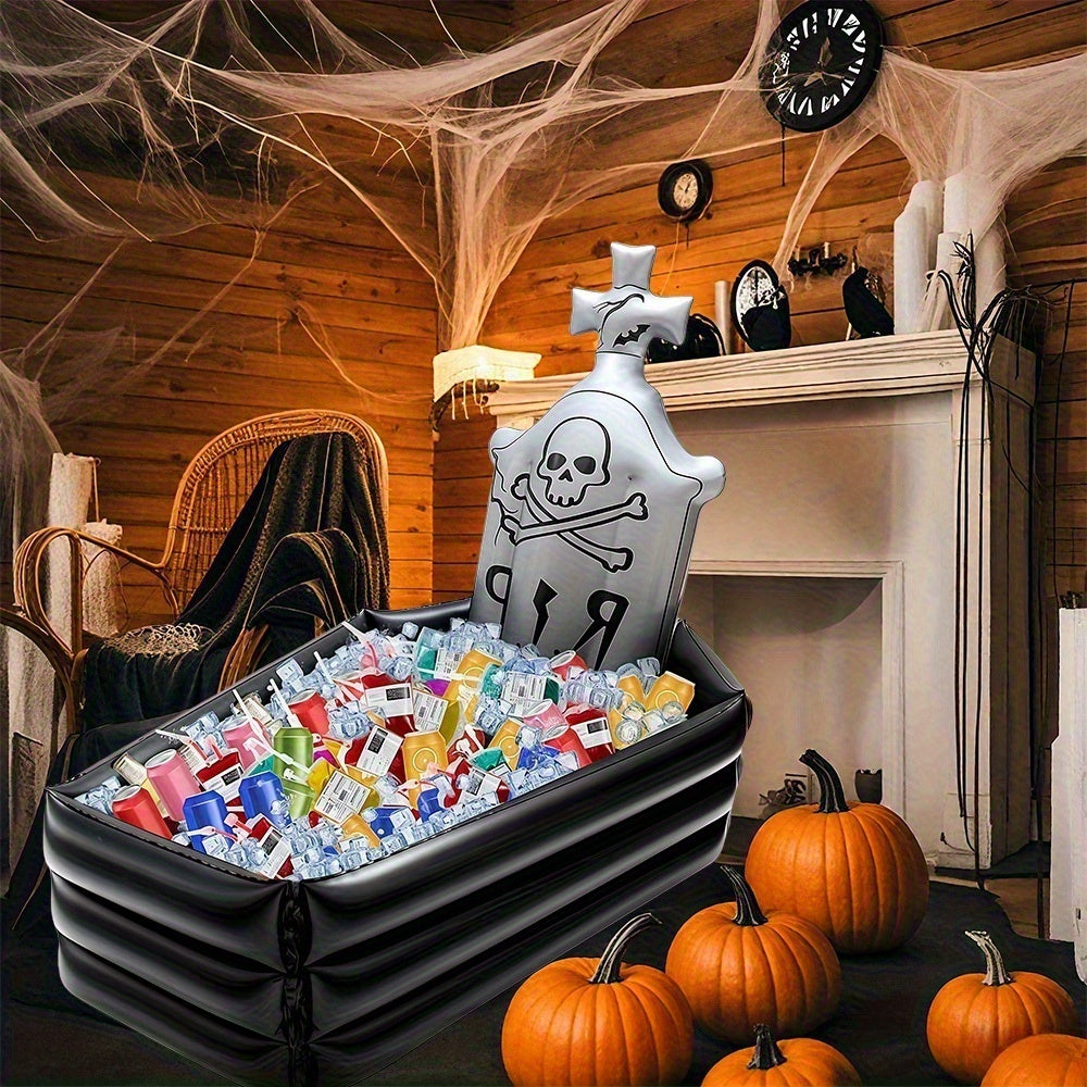 Tombstone Halloween Decoration with Pirate Skull Halloween - Tophatter Daily Deals
