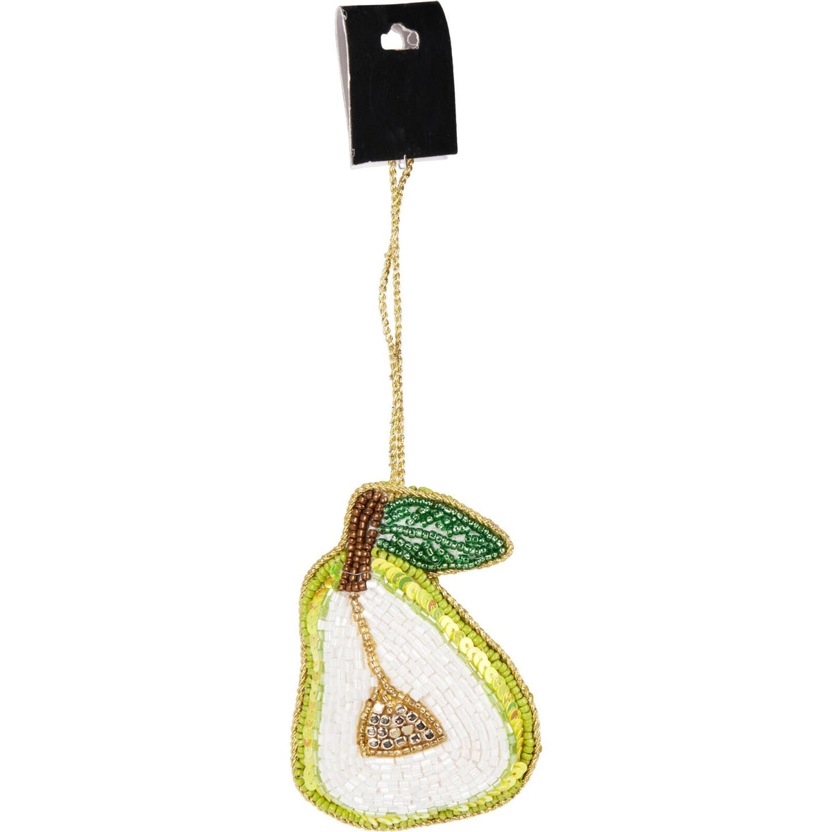 Pear Beaded Christmas Tree Bauble | Colourful Fruit-shaped Tree Ornaments Baubles - Tophatter Daily Deals