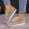 Flower Print Lace-up Sneakers Casual Fashion Lightweight Breathable Walking Running Sports Shoes Women Flats Camel Humidifier - Tophatter Daily Deals