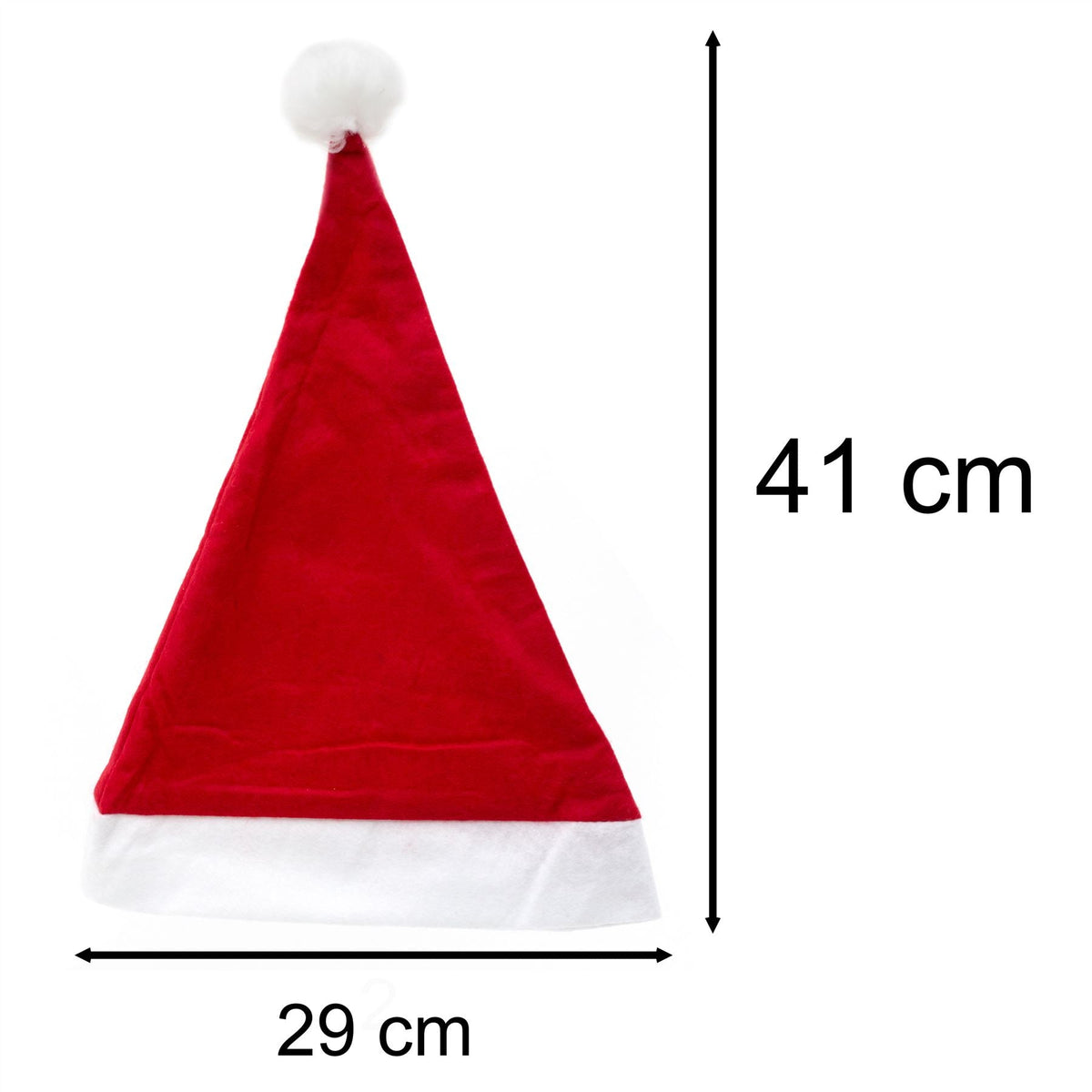 Unisex Fancy Dress Christmas Santa Hat | Red And White Traditional Festive Christmas Hat | Classic Father Christmas Hat Xmas Party Hat Fancy Dress Accessory - Tophatter Daily Deals