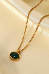 Natural Stone Geometric Pendant Necklace Necklaces - Tophatter Daily Deals