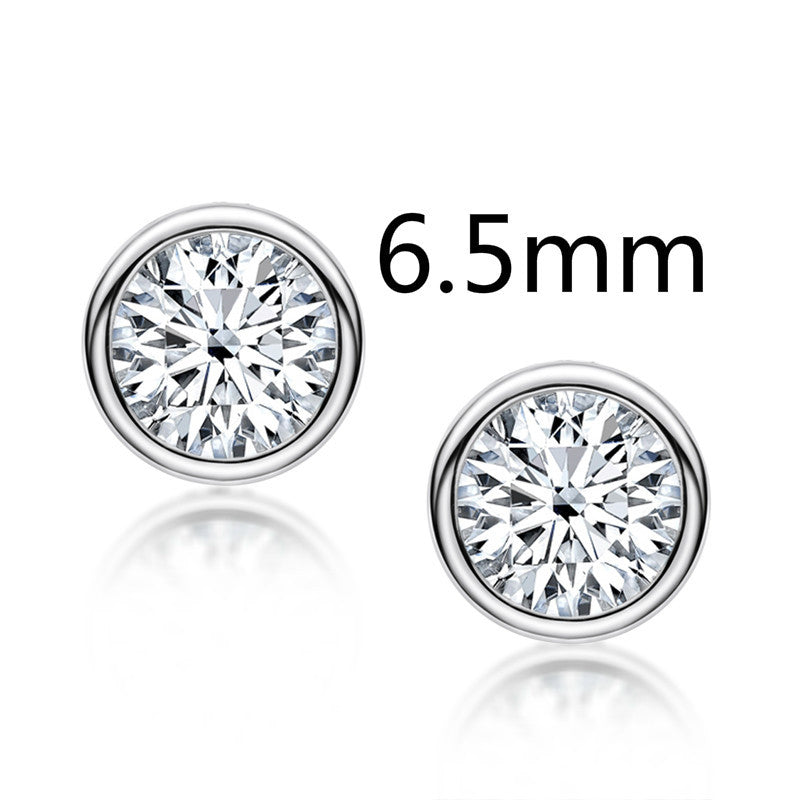 0.5-2 Carat 925 Sterling Silver Personalized Design Earrings Silver 6.5mm 0 - Tophatter Daily Deals