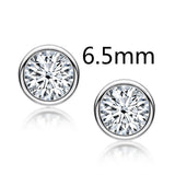 0.5-2 Carat 925 Sterling Silver Personalized Design Earrings Silver 6.5mm 0 - Tophatter Daily Deals