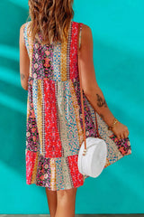 Printed V-Neck Mini Dress Casual Dresses - Tophatter Daily Deals