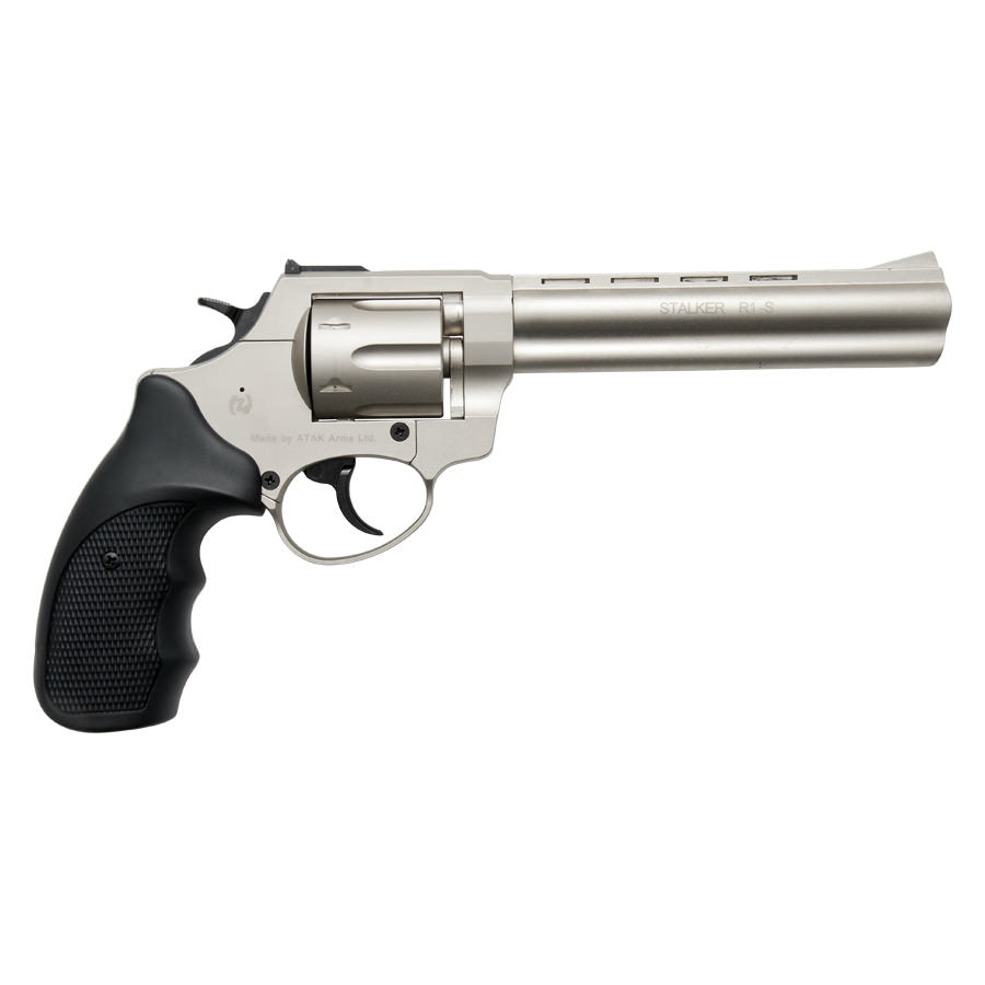 Stalker R1 6" Barrel Revolver Satin Finish - 9mm Zoraki Blank Firing Gun - Tophatter's Guns'N'Weapons Store Collectible Weapons - Tophatter Daily Deals