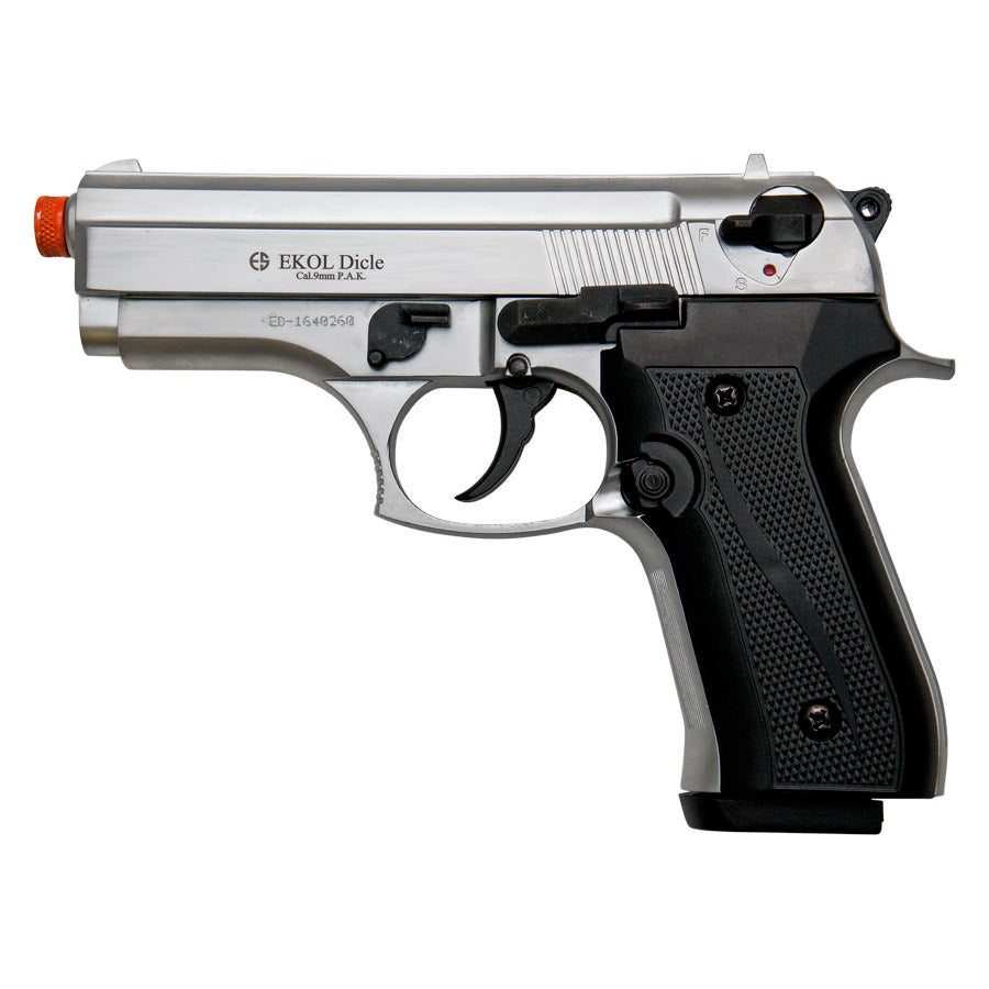 COUGAR Front Firing Blank Pistol Nickel Finish Collectible Weapons - Tophatter Daily Deals