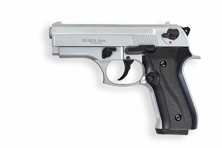 COUGAR Front Fire Blank Flare Gun Nickel Finish - Tophatter's Guns'N'Weapons Store - FREE SHIPPING Collectible Weapons - Tophatter Daily Deals