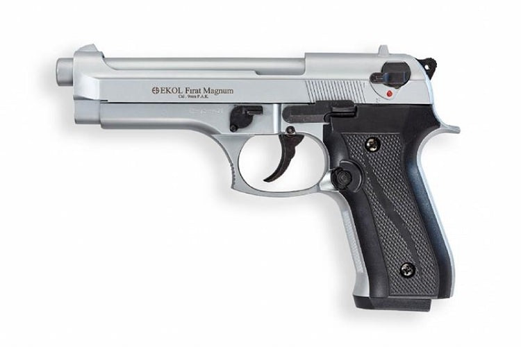 V92F Nickel Finish - Front Fire Blank Flare Gun Collectible Weapons - Tophatter Daily Deals