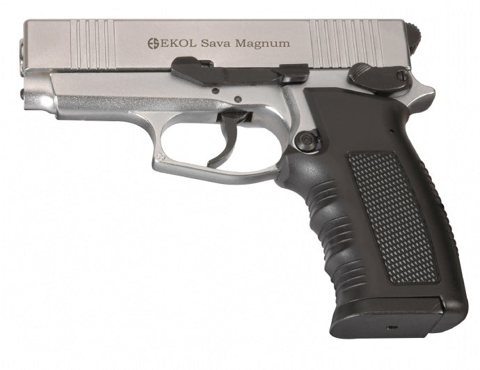Sava Magnum Front Fire Blank Flare Gun Nickle Finish - Tophatter's Guns'N'Weapons Store Collectible Weapons - Tophatter Daily Deals