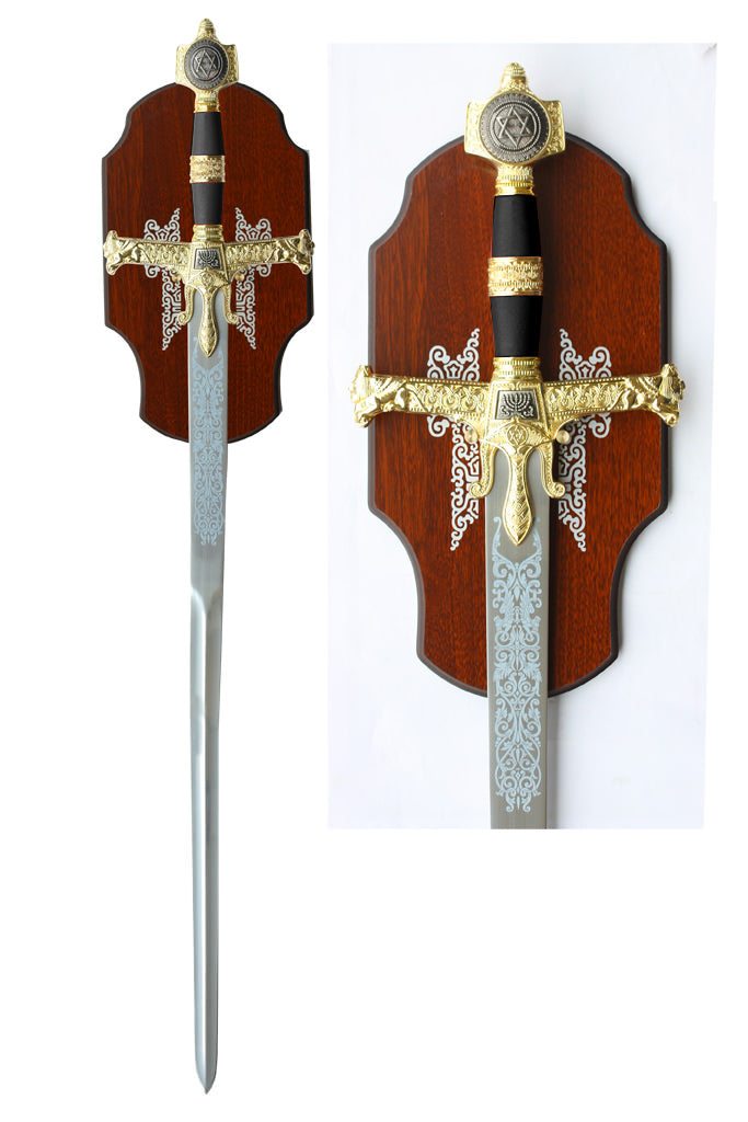 Sword Of King Solomon Black With Wall Plaque - Tophatter's Guns'N'Weapons Store Collectible Weapons - Tophatter Daily Deals