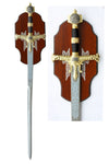 Sword Of King Solomon Black With Wall Plaque - TOPHATTER'S ARMORY DEALS Collectible Weapons - Tophatter Daily Deals