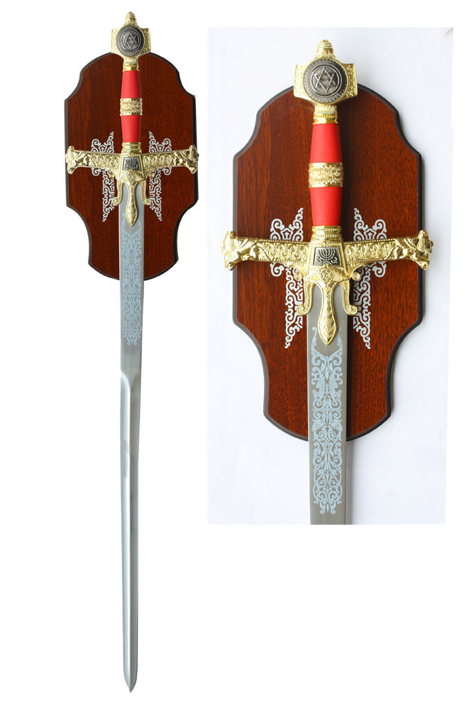 Medieval 10Th Century King Solomon Templar Sword Red - Tophatter's Guns'N'Weapons Store Collectible Weapons - Tophatter Daily Deals