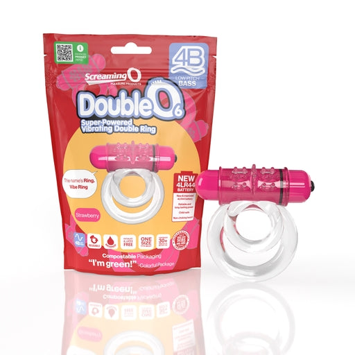 Double O 6 4B Low Pitch Bass (Strawberry) > Cock Ring > Vibrating - Tophatter Daily Deals