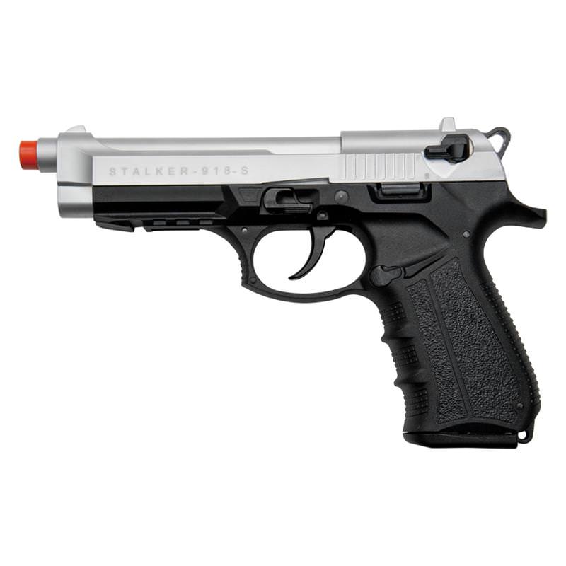 Stalker 918 Silver Finish - 9mm Blank Firing Replica Zoraki Gun Collectible Weapons - Tophatter Daily Deals