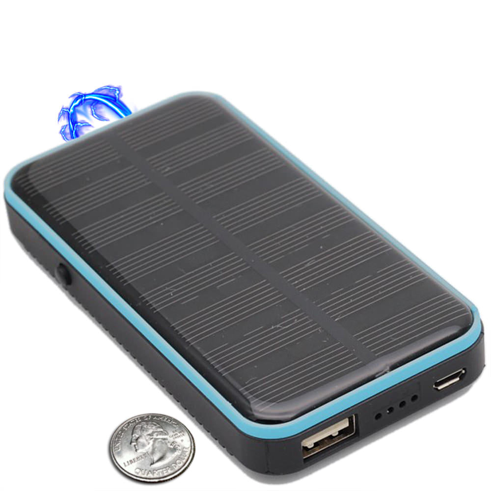 3 In 1 Solar Rechargeable Stun Gun, Flashlight & Power Bank Collectible Weapons - Tophatter Daily Deals