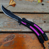 Global Offensive Game Balisong Karambit Blunt Blade Trainer Replica Ultraviolet Knife - Tophatter Daily Deals