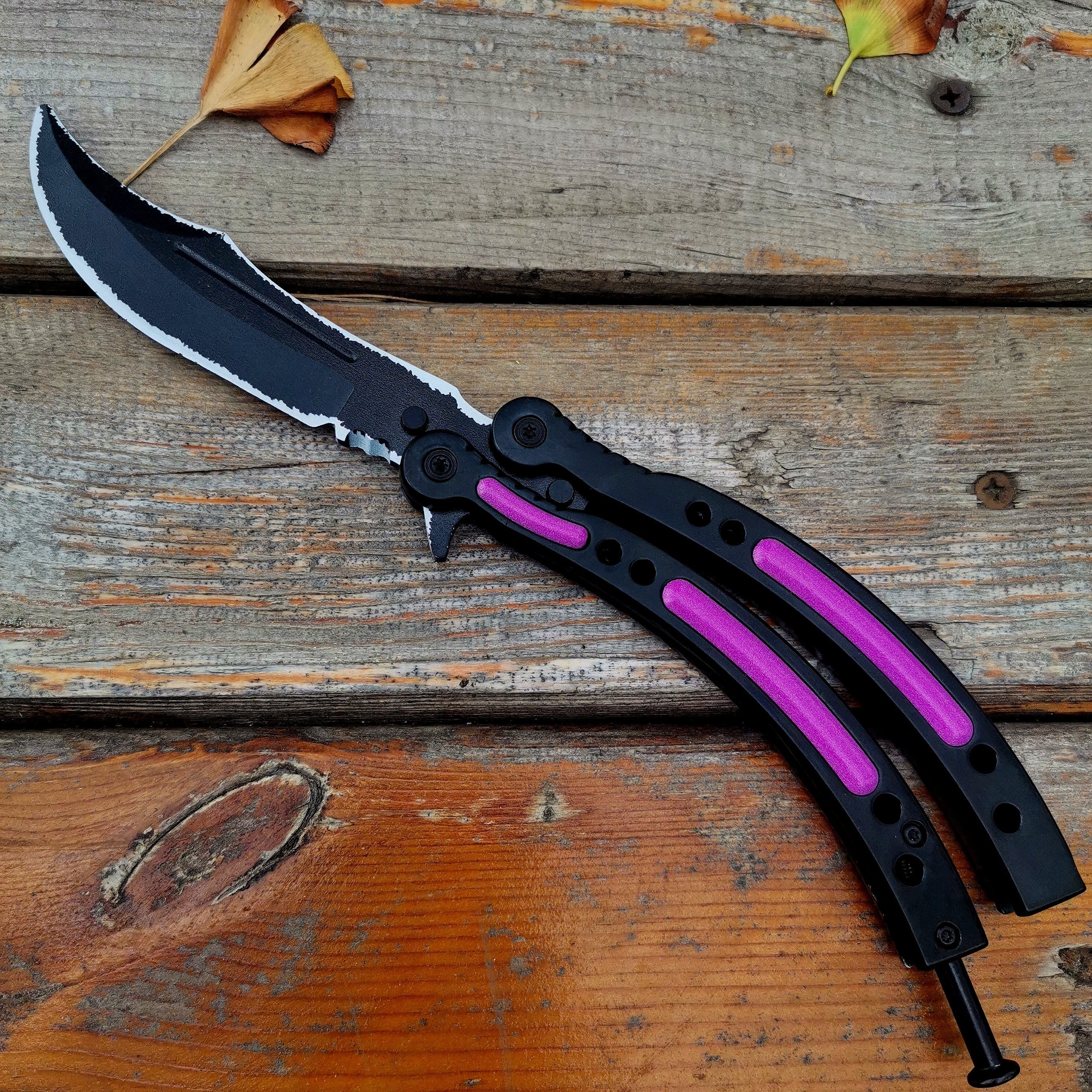 Global Offensive Game Butterfly Knife Blunt Blade Trainer Replica Purple - Tophatter Daily Deals