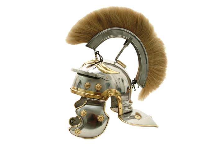 Roman Officer Centurion Historical Helmet Armor White Plume - Tophatter's Army Products & Self Defense Collectible Weapons - Tophatter Daily Deals
