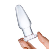 Glas 3.5 Inch Clear Hand Blown Glass Butt Plug with Tapered Tip for Beginner-Friendly Anal Play > Glass > Toys - Tophatter Daily Deals